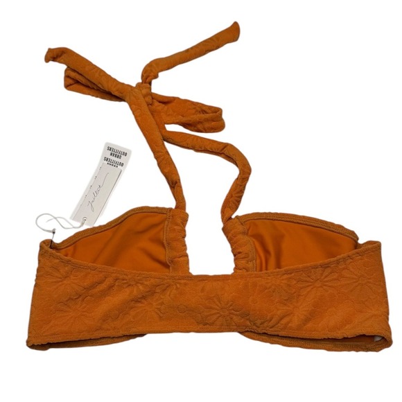 Juillet June Bikini Top Poppy Terry Orange Large Vacation Resort Summer - Picture 2 of 5